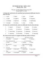 Đề thi học sinh giỏi môn Tiếng Anh lớp 9 huyện An Nhơn năm 2013 - 2014