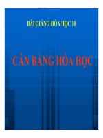 Bài giảng bài cân bằng hóa học hóa học 10 (2) 