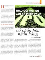 Trao đổi một số vấn đề pháp lý về cổ phần hóa ngân hàng 