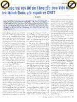 Trí thức trẻ với đề án tăng tốc đưa việt nam trở thành quốc gia mạnh về công nghệ thông tin 