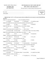 Đề thi khảo sát chất lượng học hè môn Tiếng Anh lớp 11 THPT Nông Cống 1