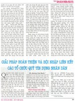 Giải pháp hoàn thiện và hội nhập liên kết các tổ chức tín dụng nhân dân 