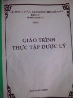 GIÁO TRÌNH THỰC tập dược lý