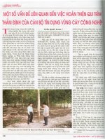 Một số vấn đề liên quan đến việc hoàn thiện qui trình thẩm định của cán bộ tín dụng vùng cây công nghiệp 