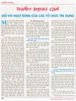 Thẩm định giá đối với hoạt động của các tổ chức tín dụng 