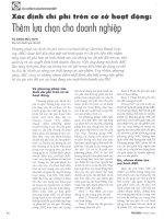 Xác định chi phí trên cơ sở hoạt động thêm lựa chọn cho doanh nghiệp 