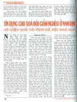 Tín dụng cho xóa đói giảm nghèo ở nam định có hiệu quả và tính xã hội hóa cao 