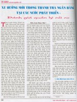 Xu thế mới trong thanh tra ngân hàng tại các nước phát triển đánh giá quản lý rủi ro 