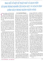 Trao đổi về một số thuật ngữ và quan niệm sử dụng trong nghiên cứu khoa học và hoạch định chính sách trong ngành ngân hàng 