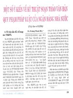 Một số ý kiến về kỹ thuật soạn thảo văn bản quy phạm pháp luật của ngân hàng nhà nước 