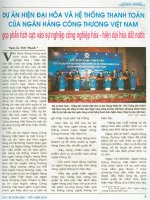 Dự án hiện đại hóa và hệ thống thanh toán của ngân hàng công thương việt nam góp phần tích cực vào sự nghiệp công nghiệp hóa hiện đại hóa đất nước 
