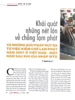 Khái quát những nét lớn về chống lạm phát và những giải pháp rút ra từ việc kiềm chế lạm phát năm 2007 ở việt nam   một năm sau khi gia nhập WTO 