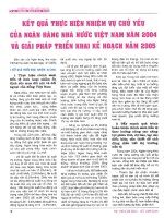 Ngân hàng nhà nước việt nam  kết quả thực hiện nhiệm vụ chủ yếu của ngân hàng nhà nước việt nam năm 2004 và giải pháp triển khai kế hoạch năm 2005 