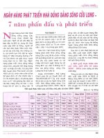 Ngân hàng phát triển nhà đồng bằng sông cửu long 7 năm phấn đấu và phát triển 