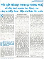 Phát triển nhân lực khoa học và công nghệ để đáp ứng nguồn lao động cho công nghiệp hóa hiện đại hóa đất nước 