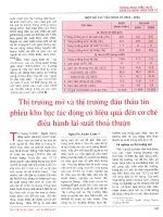 Thị trường mở và thị trường đấu thầu tín phiếu kho bạc tác động có hiệu quả đến cơ chế điều hành lãi suất thỏa thuận 