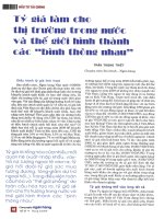 Tỷ giá làm cho thị trường trong nước và thế giới hình thành các bình thông nhau 