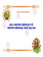 Bài giảng bài phương trình quy về phương trình bậc nhất, bậc hai đại số 10 (4) 