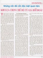 Những vấn đề cần đặc biệt quan tâm khi lựa chọn chế độ tỷ giá hối đoái 