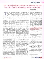   bàn thêm về mối quan hệ giữa ngân hàng với việc sắp xếp, cổ phần hóa doanh nghiệp nhà nước 