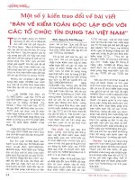 Một số ý kiến trao đổi về bài viết bàn về kiểm toán độc lập đối với các tổ chức tín dụng tại việt nam 