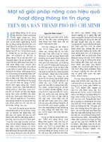 Một số giải pháp nâng cao hiệu quả hoạt động thông tin tín dụng trên địa bàn thành phố hồ chí minh 