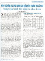 Nâng cao năng lực cạnh tranh của ngân hàng thương mại cổ phần trong quá trình hội nhập và phát triển 
