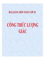 Bài giảng bài công thức lượng giác đại số 10 