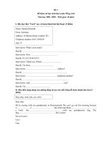 Bộ đề khảo sát Tiếng Anh lớp 6 trường THCS Giảng Võ