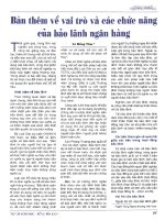 Bàn thêm về vai trò và các chức năng của bảo lãnh ngân hàng 