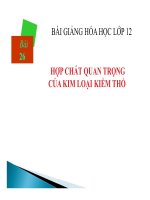 Bài giảng bài kim loại kiềm thổ và hợp chất quan trọng của kim loại kiềm thổ hóa học 12 (2) 