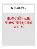 Bài giảng bài phương trình và hệ phương trình bậc nhất nhiều ẩn đại số 10 (3) 