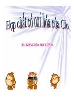Bài giảng bài sơ lược về hợp chất có oxi của clo hóa học 10 