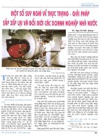 Một số suy nghĩ về thực trạng giải pháp sắp xếp lại và đổi mới các doanh nghiệp nhà nước 