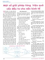 Một số giải pháp tăng hiệu quả vốn đầu tư cho nền kinh tế 