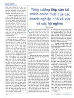 Tăng cường tiếp cận tài chính chính thức của các doanh nghiệp nhỏ và vừa và các hộ nghèo 