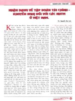 Nhận dạng về tập đoàn tài chính khuyến nghị đối với các NHTM ở việt nam 