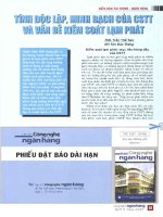 Tính độc lập, minh bạch của CSTT và vấn đề kiểm soát lạm phát 