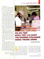 Tác động của lãi suất đến tăng trưởng , lạm phát và vai trò điều hành lãi suất thị trường của ngân hàng trung ương 