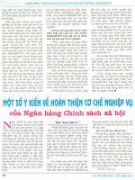 Một số ý kiến về hoàn thiện cơ chế nghiệp vụ của ngân hàng chính sách xã hội 