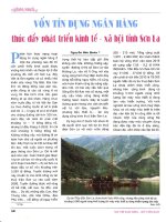 Vốn tín dụng ngân hàng thúc đẩy phát triển kinh tế xã hội tỉnh sơn la 