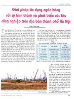 Giải pháp tín dụng ngân hàng với sự hình thành và phát triển các khu công nghiệp trên địa bàn thành phồ hà nội 