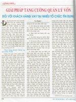 Giải pháp tăng cường quản lý vốn đối với khách hàng vay tại nhiều tổ chức tín dụng 