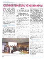 Một số vấn đề cơ bản về quản lý một ngân hàng hiện đại 