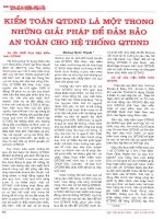 Kiểm toán QTDND là một trong những giải pháp để đảm bảo an toàn cho hệ thống QTDND 