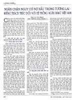 Ngăn chặn nguy cơ nợ xấu trong tương lai những thách thức đối với hệ thống ngân hàng việt nam 