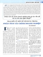 Trao đổi về một số nội dung trong phân tích tài chính doanh nghiệp 