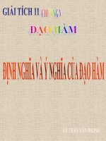 Bài giảng bài định nghĩa và ý nghĩa của đạo hàm giải tích 11 (5) 