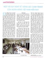 Một vài suy nghĩ về năng lực cạnh tranh của ngân hàng việt nam hiện nay 