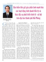 Bảo hiểm tiền gửi góp phần lành mạnh hóa các hoạt động kinh doanh tiền tệ và thúc đẩy sự phát triển kinh tế   xã hội trên địa bàn thành phố hải phòng 